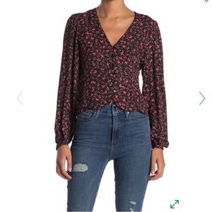 Floral Ballon Sleeve Blouse